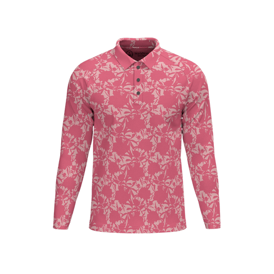 Pink Long Sleeve Polo Shirt