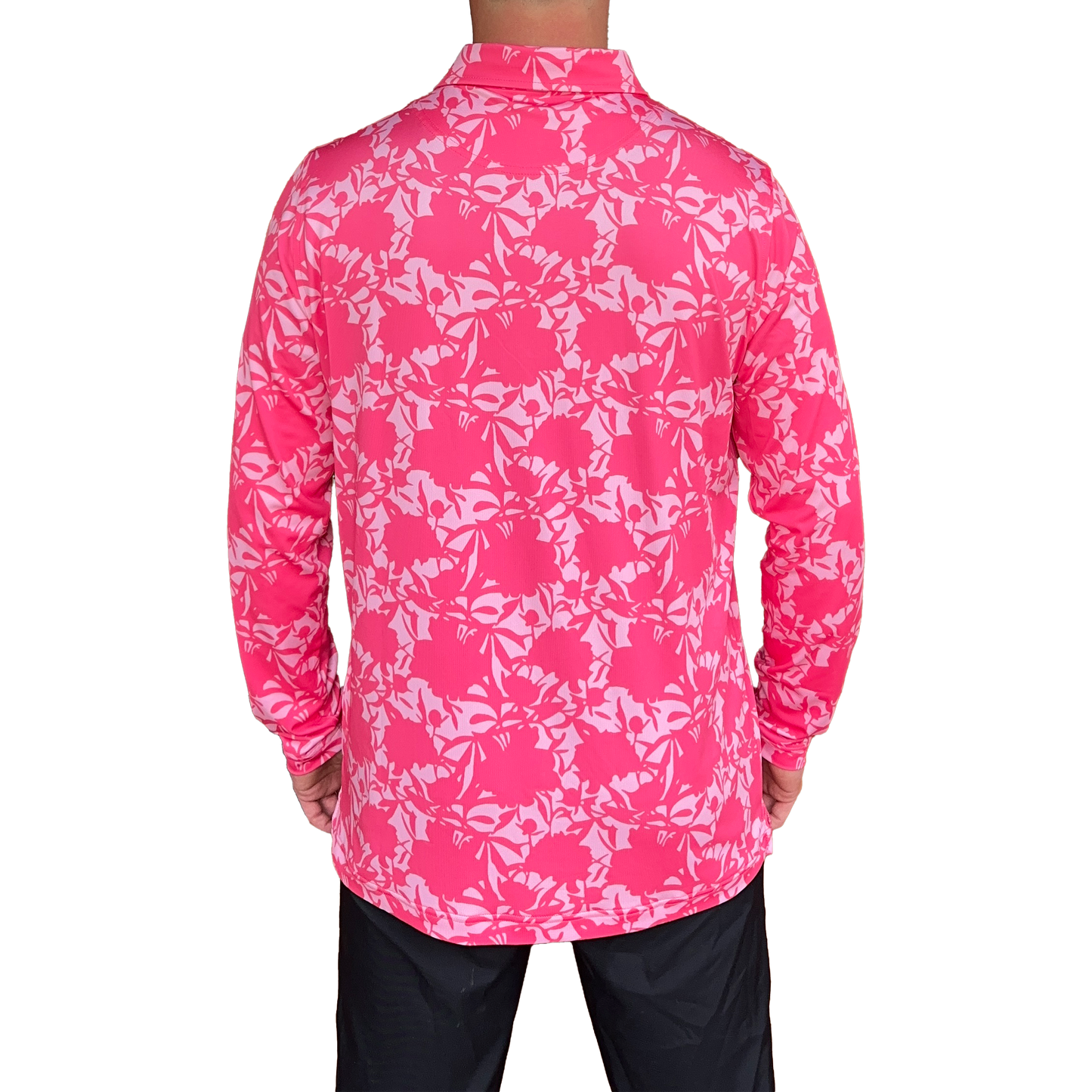 Pink Long Sleeve Polo Shirt